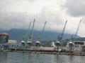 Port of Batumi, Adjara, Georgia. Cargo ships for commercial shipments Royalty Free Stock Photo