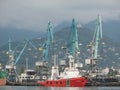 Port of Batumi, Adjara, Georgia. Cargo ships for commercial shipments Royalty Free Stock Photo