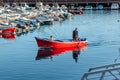 Port of boats and yachts with reflection in the water, San Sebastian, La Gomera, Royalty Free Stock Photo