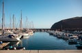 Port of boats and yachts with reflection in the water, San Sebastian, Spain Royalty Free Stock Photo