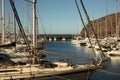 Port of boats and yachts with reflection in the water, San Sebastian, Spain Royalty Free Stock Photo