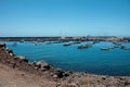 Port with boats and yachts in Valle Gran Rey, La Gomera, Canary Islands, Spain Royalty Free Stock Photo