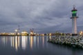 Port of Bourgas at night Royalty Free Stock Photo