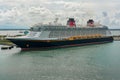 PORT CANAVERAL, FLORIDA - MAY 31, 2014: Disney Fantasy cruise ship docked at Port Canaveral, Florida, USA. Royalty Free Stock Photo