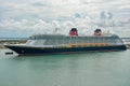 PORT CANAVERAL, FLORIDA - MAY 31, 2014: Disney Fantasy cruise ship docked at Port Canaveral, Florida, USA. Royalty Free Stock Photo