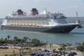 Cruise ship underway. Port Canaveral, Florida, USA Royalty Free Stock Photo