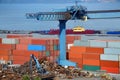 Port cargo crane and container Royalty Free Stock Photo