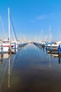 Port of Cervia with boats and yachts on the quay, Italy. Royalty Free Stock Photo