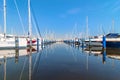 Port of Cervia with boats and yachts on the quay, Italy. Royalty Free Stock Photo