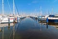 Port of Cervia with boats and yachts on the quay, Italy. Royalty Free Stock Photo