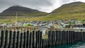 Klaksvik city houses from the port, Faroe Islands, Denmark Royalty Free Stock Photo