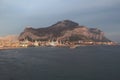 Port city and Monte-Pellegrino cape. Palermo, Sicily, Italy