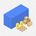 Port container box icon, isometric style