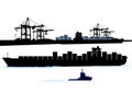 Port with container ship Royalty Free Stock Photo