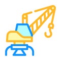 Port crane color icon vector isolated illustration