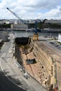 Port crane and dry dock in Brest in Finistere