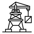 Port crane icon, outline style Royalty Free Stock Photo