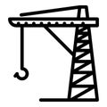 Port crane icon, outline style Royalty Free Stock Photo