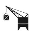 Port crane silhouette icon Royalty Free Stock Photo