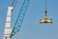 Port crane for transipment of freight containers Royalty Free Stock Photo