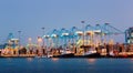 Port with cranes. Algeciras Royalty Free Stock Photo