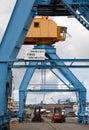 Port cranes on a dock in the port of Brest Royalty Free Stock Photo