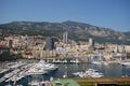 Port de Fontvieille, Monte-Carlo, Prince`s Palace of Monaco, aerial photography, town, city, cityscape Royalty Free Stock Photo