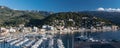 Port de Soller, Mallorca - Spain - Sailboats at anchor at the marina during winterholidays