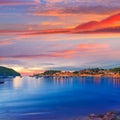 Port de Soller sunset in Majorca at Balearic island Royalty Free Stock Photo