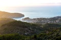 Port de Soller sunset in Majorca at Balearic island Royalty Free Stock Photo