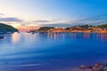 Port de Soller sunset in Majorca at Balearic island Royalty Free Stock Photo