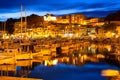 Port de Soller sunset in Majorca at Balearic island Royalty Free Stock Photo