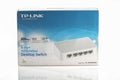 5-port desktop switch model sf1005d from TP-Link brand isolated on white