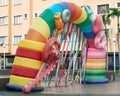 Colourful inflatable arch at the Ehsan Water park