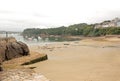 The port of Douarnenez, beach at low tide, a day of bad weather (Brittany, Finistere, France)