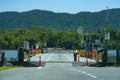 Port Douglas Australia - December 25, 2019: Daintree Ferry On Daintree River Christmas Day.