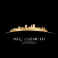 Port Elizabeth South Africa city skyline silhouette black background
