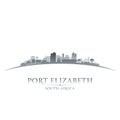 Port Elizabeth South Africa city skyline silhouette white background
