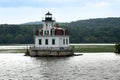 Horizontal view of the historic wooden Esopus Meadows Lighthouse, nicknamed Royalty Free Stock Photo