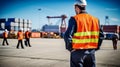 Port facility undergoes thorough security check inspection.AI Generated Royalty Free Stock Photo