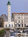 Lighthouse white and green of La Rochelle