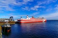 Port and ferry scene, in St Margarets Hope Royalty Free Stock Photo