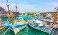 Port with fishing boats in Ayia Napa Royalty Free Stock Photo