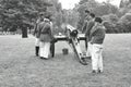 Confederate artillery preparing their guns Royalty Free Stock Photo