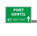 PORT GENTIL road sign isolated on white Royalty Free Stock Photo