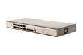 16-port gigabit switch black and white color isolated on white background.