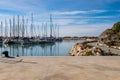 Port Ginesta harbor in Barcelona, Catalonia, Spain Royalty Free Stock Photo