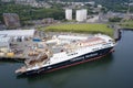 Port Glasgow, Scotland, UK, September 5th 2021, Ferguson Marine shipyard and the progress of new Calmac ferry named Glen
