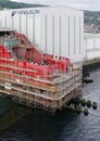 Port Glasgow, UK, July 8th, 2023, New ferry in construction in ship yard by Ferguson Marine