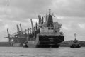 Port of Hamburg on the river Elbe in Hamburg, Germany Royalty Free Stock Photo